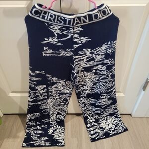 Stylish Navy and White Knit Pants